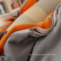 Funda de edredón de tela de terciopelo con estampado de cebra naranja